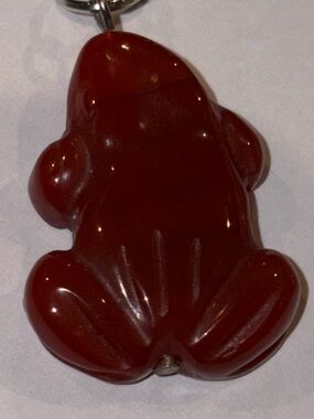 Carnelian Frog Hand-Carved Necklace Long